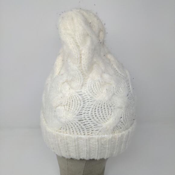 Old Navy Cable Knit Beanie Toboggan Hat Acrylic/Nylon Blend One Size Cream - Picture 4 of 12